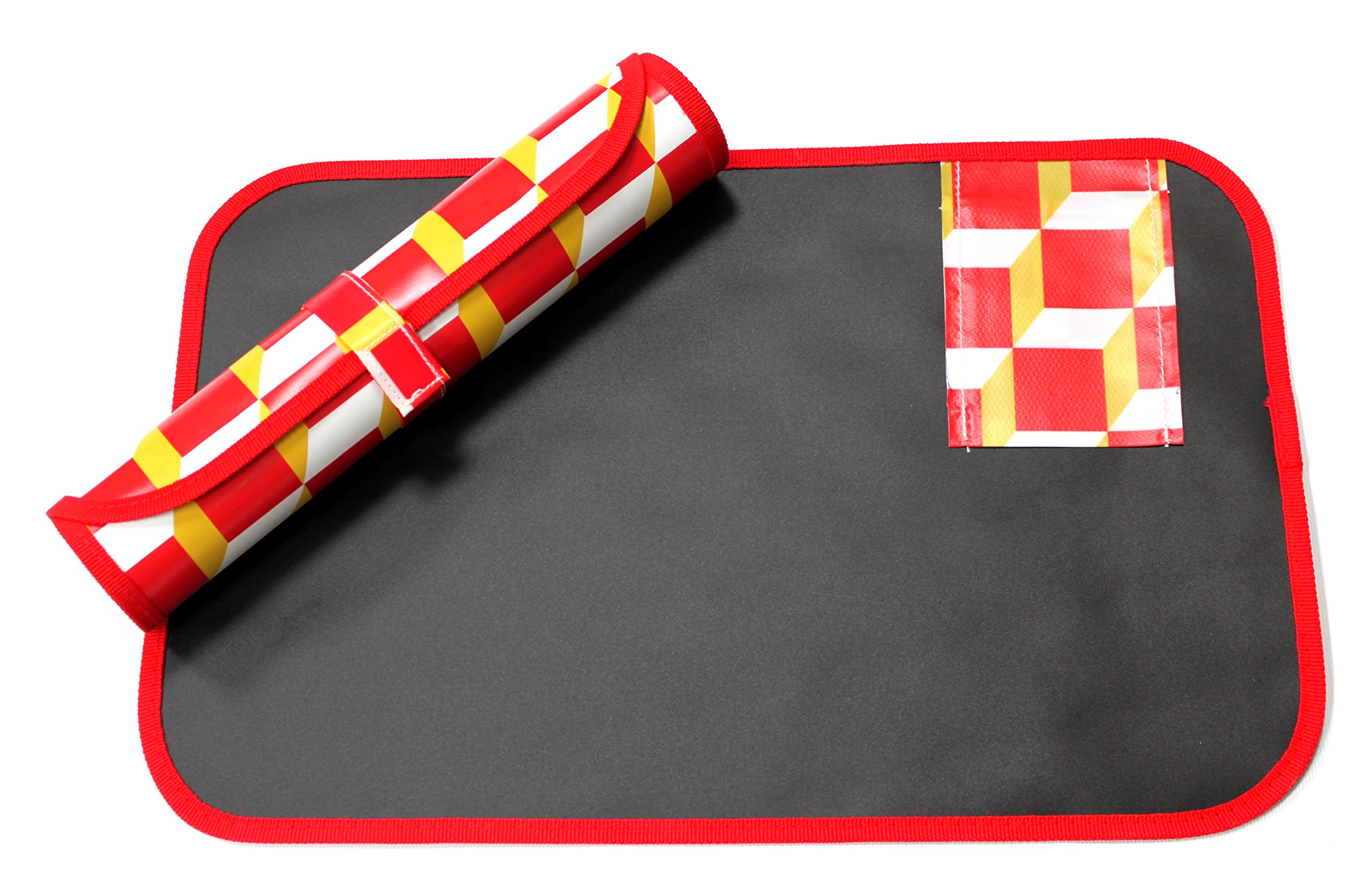 Les & Lou Travel Roll-Up Draw Mat (Red)