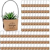 Covzoe 100 Pieces Succulent Wrap Bags, Fits 2 Inch Pots, Thank You Succulent Gift Box with Handles, Waterproof Kraft Paper Wedding Party Favors for Guests Plants Decoration