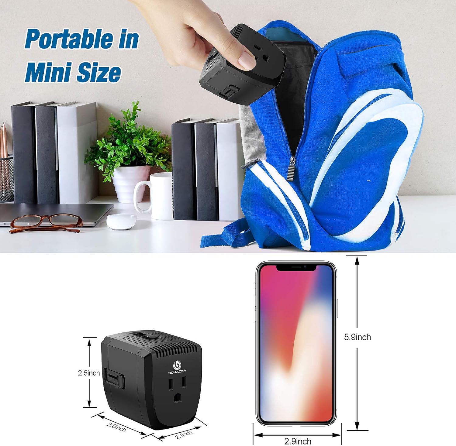 2000W Voltage Converter Adapter US to Europe, UK, Australia, Italy, Spain, Asia Over 150 Countries - Step Down 220V to 110V for Electric Product Like Hair Dryer Steam Iron Cell Phone Laptop MacBook: Home Audio & Theater