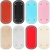 EXCEART Pu Leather Bag Bottom Base with Holes Oval Crochet Purse Shaper Pad with Nails for DIY Handbag Making and Tote Bag Support