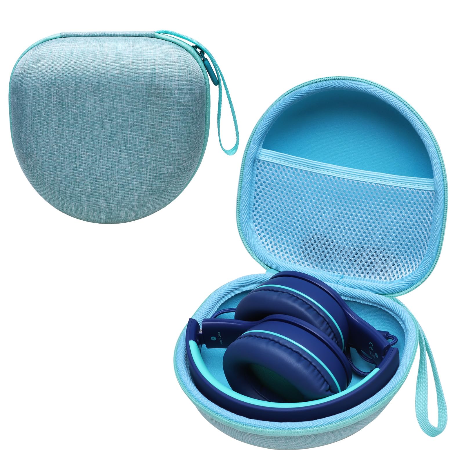 Photo 1 of Kids Headphones Case Compatible with iClever BTH12 / HS19 / BTH26 / JoySpark-T5 / Candy Bila BH03 / EarFun/IMYB/MIDOLA MD-B01 / noot Products Foldable Kids Headphones, Mint Green (Case Only)