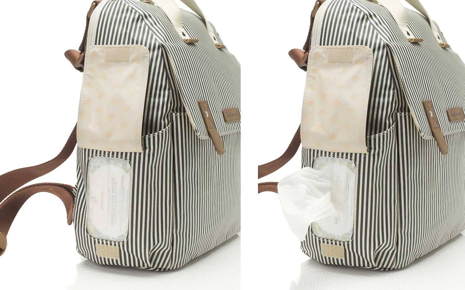 babymel robyn convertible backpack navy stripe
