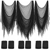 6 Pack Black Halloween Creepy Cloth, 30 x 72 Inch - Yobbai | Stretchy Cotton Gauze; Easy to Hang, Cut & Shape for Haunted Houses, Porches, Doorways, Mantels, Parties, Indoor or Outdoor