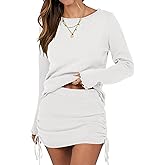 ANRABESS Women Long Sleeve Skirt Sets 2025 Fall Sweater Lounge Sets 2 Piece Beach Vacation Outfits