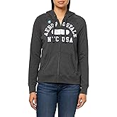 AEROPOSTALE womens Knit Arch Fleece Zip Front Fleece Hoodie
