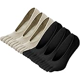 ZAKASA No Show Toe Socks Women Running Five Finger Socks Invisible Liner Boat Low Cut Loafer Socks for Ladies