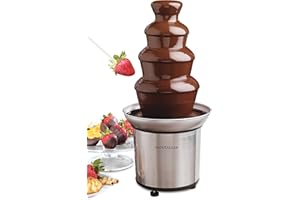 Nostalgia Electric Chocolate Fondue Fountain, 32-Ounce, 4 Tier Set, Fountain Machine for Cheese, Melting Chocolate, Liqueurs,