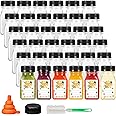 BAKHUK 36pcs 4oz Small Plastic Juice Bottles with Caps, Empty Reusable Clear Bulk Beverage Containers for Juice, Milk and Other Beverages,Suitable for Christmas Parties