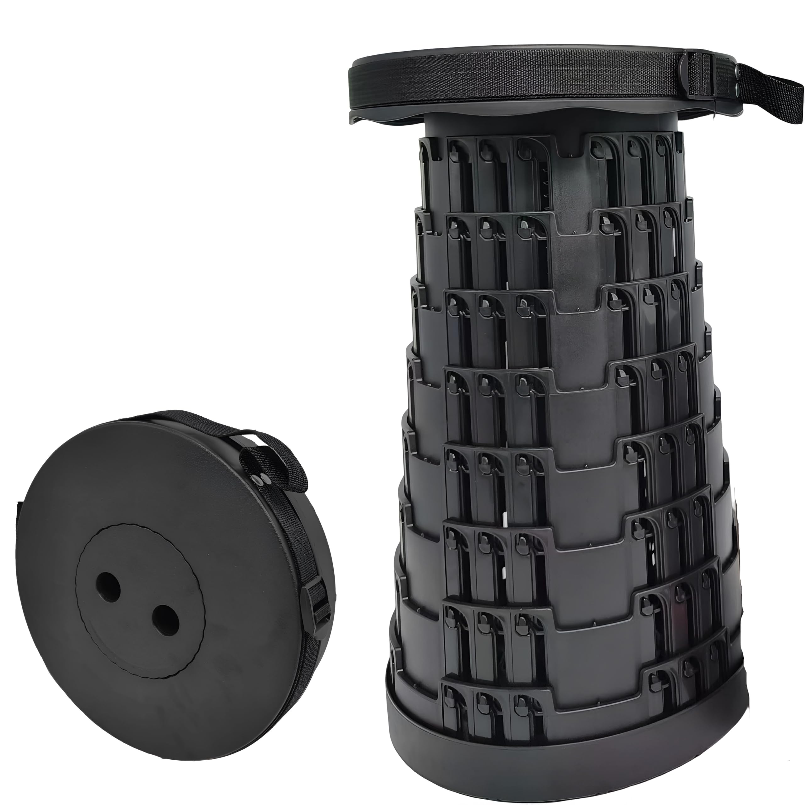 BARGAIN FACTORY Portable Folding Stool Lightweight More Sturdy with Load Capacity 180KG, Retractable Plastic Foldable Collapsible Stool for Camping Fishing Hiking BBQ Outdoors Indoors Kitchen