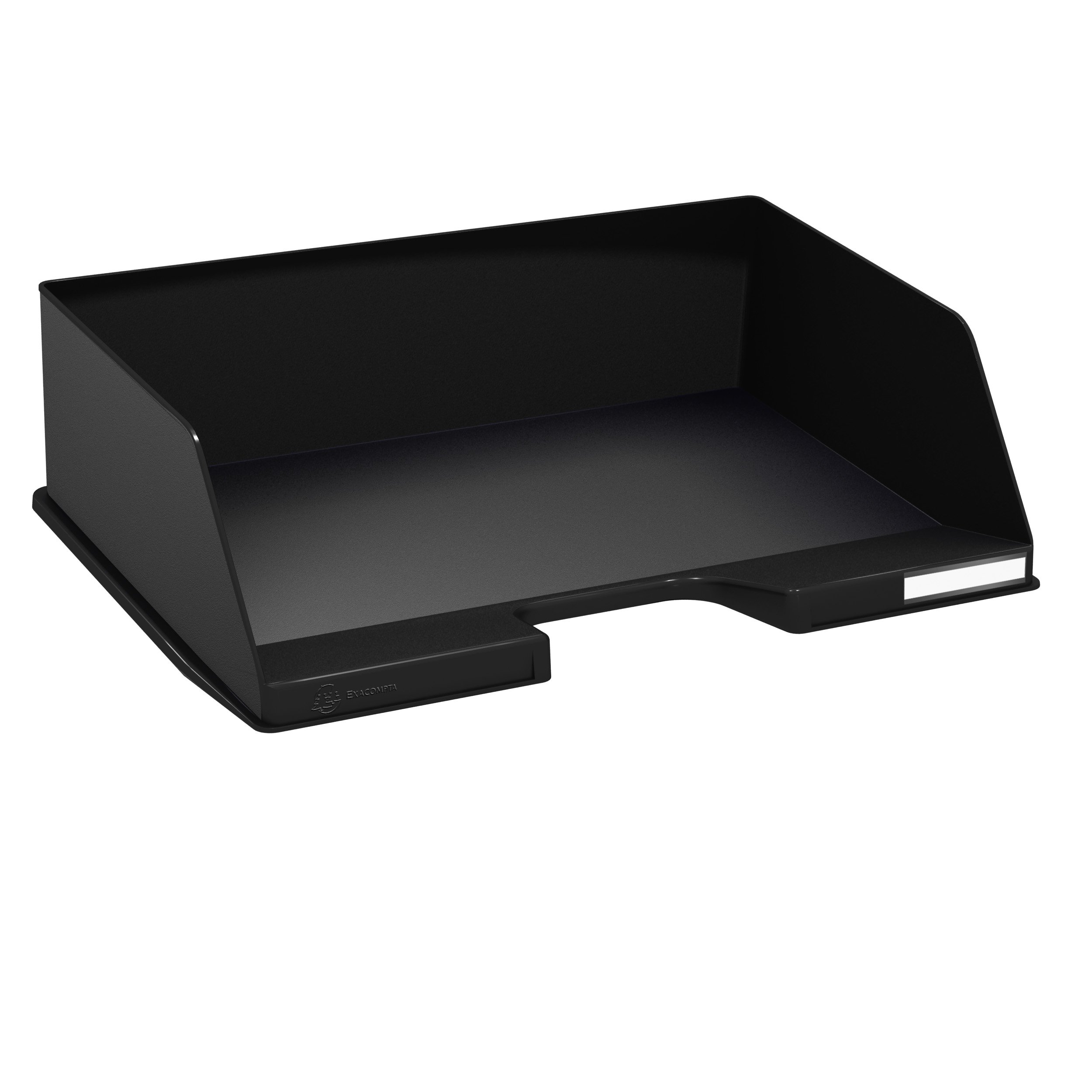 Exacompta - Ref 11214D - ECOBlack Landscape Letter Tray Combo Maxi - 347 x 255 x 103mm in Size, Suitable for A4 Documents, Stackable With Others, Holds Approx. 750 Sheets - Black