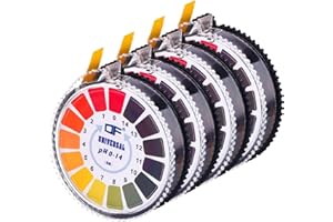 Jovitec Universal Ph Test Paper Strips Ph Test Strips Roll, Measure Full Range 0-14 Each 16.4 ft(4 Rolls)