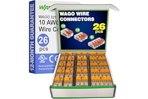 NEW AGE AMERICA WAGO 221 Series 26pc 10 AWG Compact Splicing Wire Connectors | Includes (10x 221-612), (10x 221-613), (6X 221-615) | WAGO Wire Connectors | 221 Series 10 AWG Lever Nuts | (2-Port) (3-Port) (5-Port)