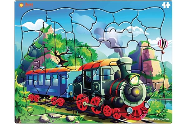 Just Smarty Train Puzzle for Boys and Girls | Train Puzzles for Kids Ages 3-5 | 31 Piece Train Puzzle for Kids | Toddler Trai