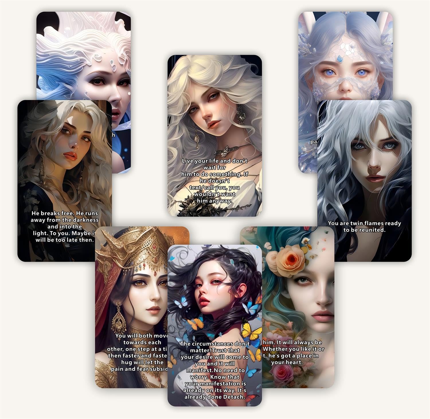 Holy Woman, Love Oracle Cards, Twin Flame Message Oracle Cards, Revealing The Hidden Truth, Desires, Darkness, and Any Divine Intervention That You May Have in Connection with, Oracle Cards