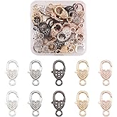 KISSITTY 25pcs/Box Heart Large Lobster Claw Clasps 5-Color Alloy Jewelry Making Clasp with Rhinestone for DIY Necklace Bracelet Key Chains Jewelry DIY Craft Making Accessories 1.04~1.06x0.55’’