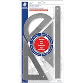 STAEDTLER Stainless Steel Math Set - With 12in Ruler, 2 Triangle Set Squares (45/90&deg; &amp; 30/60&deg;), 6in Protractor - Precision Drawing &amp; Drafting