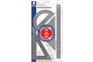 STAEDTLER Stainless Steel Math Set - With 12in Ruler, 2 Triangle Set Squares (45/90° & 30/60°), 6in Protractor - Precision Dr