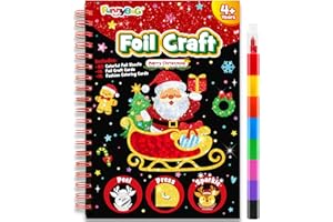 FUNNYB&G Foil Art Kit - Foil Christmas Crafts for Kids 4-8, 4-9 Year Old Girl Gifts, Kids No Mess Art and Craft, Girls Gifts 