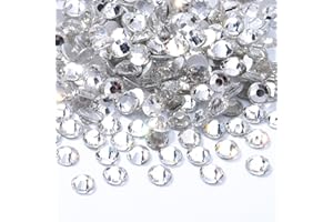 Meibite Crystal Clear Flatback Rhinestones, Glass Rhinestones for Nail Art and Craft, Glue Fix, Loose Crystal Gemstones(Crystal, SS12, 2880pcs, 2.9-3.0mm)