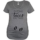 It's Your Day Clothing Eating Tacos for Three Women's Maternity Shirt Twins Pregnancy Announcement Tee