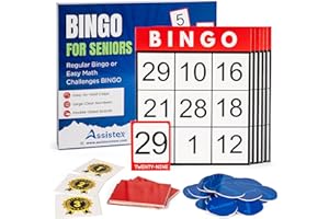 Assistex Large Print Bingo Cards for Seniors - Double-Sided Jumbo Bingo Cards with Complete Set, Fun Elderly Card Games, Perfect for Assisted Living and Stress Relief Activities