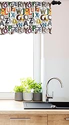 Ambesonne Alphabet Window Valance, Illustration of