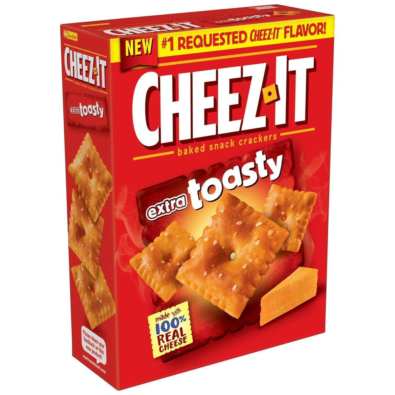 Sunshine Bakeries, Cheez-It, Extra Toasty, Cheese Crackers, 12.4 Ounce Box (Pack of 3)