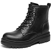 DREAM PAIRS Combat Boots Ankle Booties Lace-up Platform Side Zipper Lug Sole Boots Ankle Boots for Women