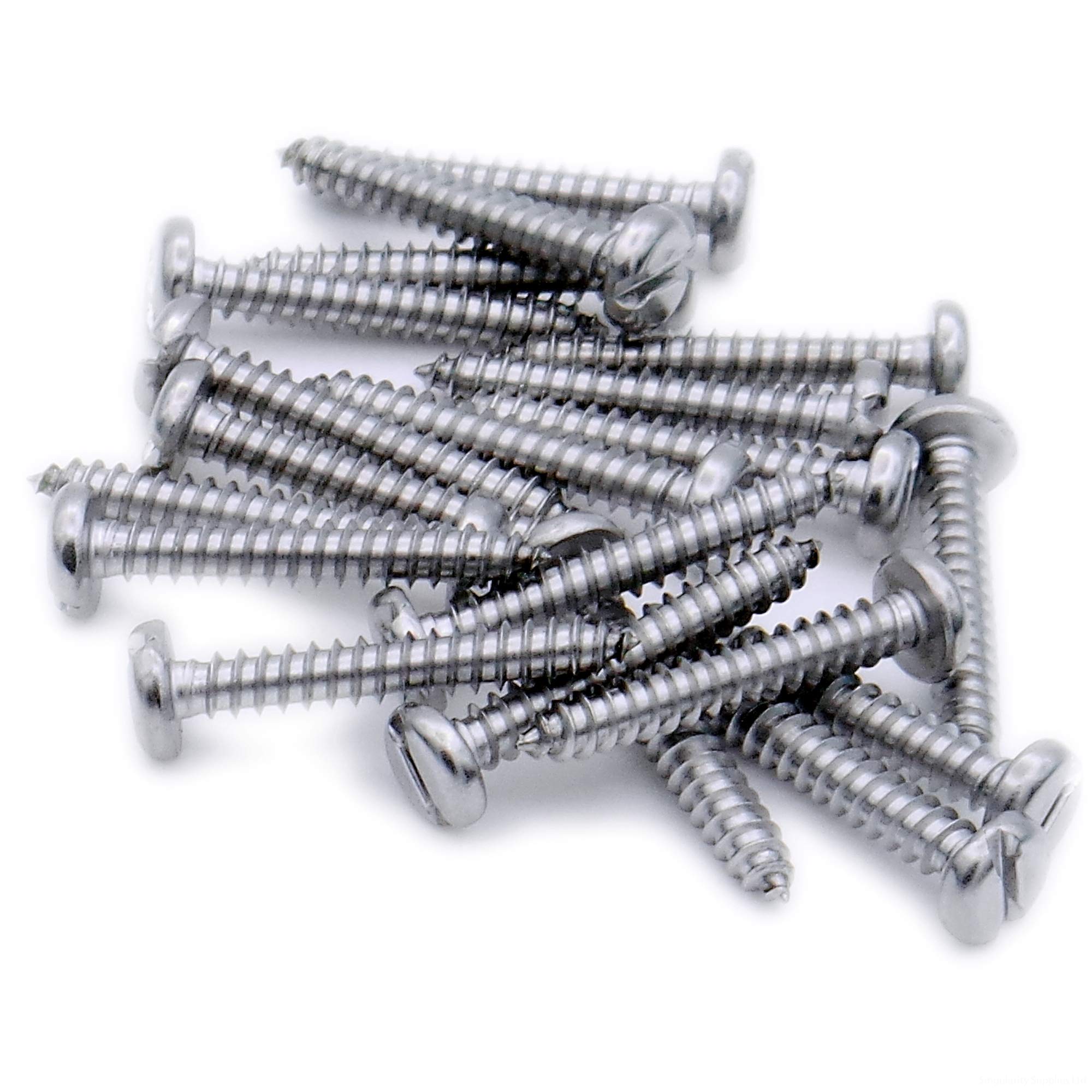No.7 x 0.75 (3.9mm x 19mm) Slot Pan Self-Tapping Screw - Stainless Steel (A2) (Pack of 20)