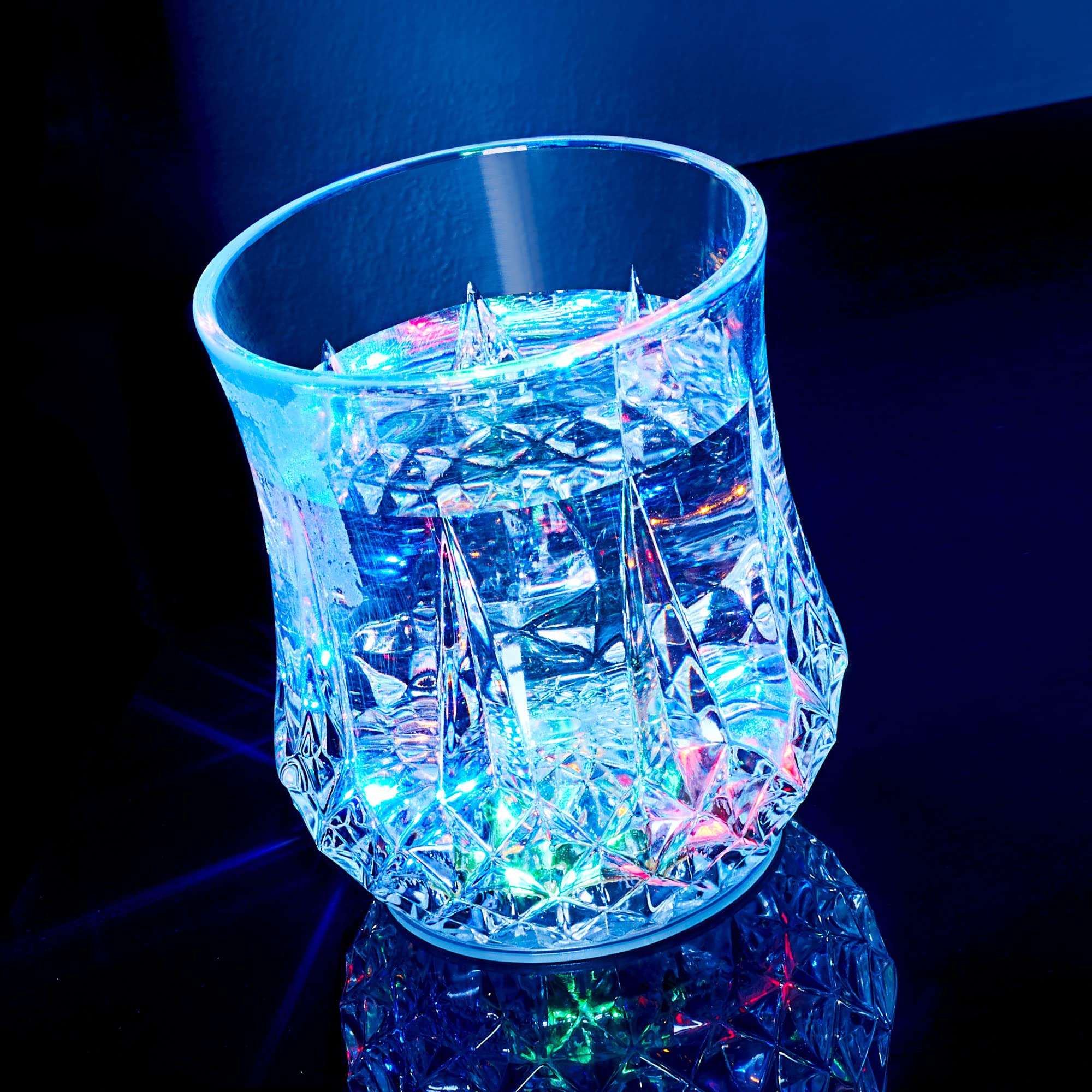 bar@drinkstuff Liquid Activated Flashing Tumbler 6oz / 170ml - Set of 4 - Gift Boxed Novelty LED Light Up Glasses