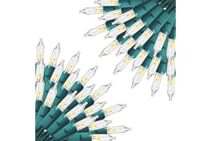 FUNPENY Christmas Lights, 2 Pack Total 300Count 60FT String Lights Green Wire for Indoor/Outdoor Christmas Tree Xmas Party Holiday Home Decorations, Warm White