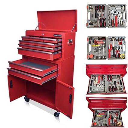Us Pro Tools Tool Chest Tool Box Roller Tool Cabinet Gloss Red