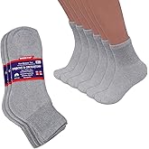 Diamond Star Diabetic Ankle Socks for Men and Women, Non Binding Cushioned Cotton Socks for Sensitive Feet Care