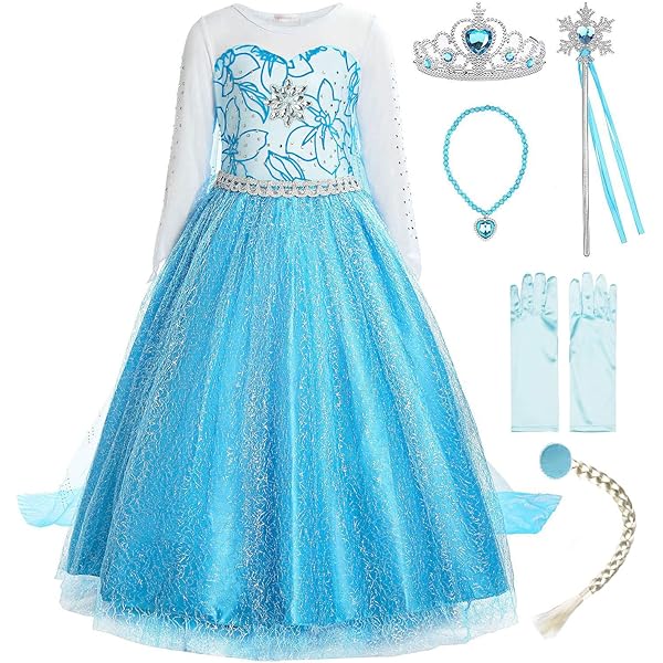 Amazon.com: Cizouamo the Princess Tiana Costume Blue Fairy Dress with  Necklace Halloween Princess Tiana Dress Cosplay (Blue, Small) : Clothing,  Shoes & Jewelry