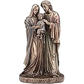 Veronese Design 6 1/8 Inch Holy Family Cold Cast Resin Bronze Finish Religious Gift Sculpture