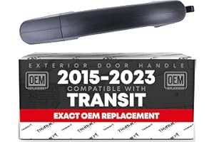 T1A Exterior Rear Passenger Sliding Door Handle Replacement - Compatible with 2015-2023 Ford Transit - Textured Black, Plastic - OEM BK2Z-6126604-A, BK2Z-61218B08-A, 97699