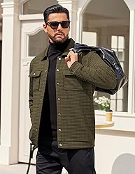 COOFANDY Men's Quilted Shirt Jackets Lightweight