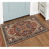 Moynesa Ultra-Thin Washable Area Rug - 2x3 Small Kitchen Rug for Entryway Mat, Oriental Non-Slip Non-Shedding Indoor Floor Carpet for Bathroom Sink Bedroom Living Room Coffee Table Hardwood Floors