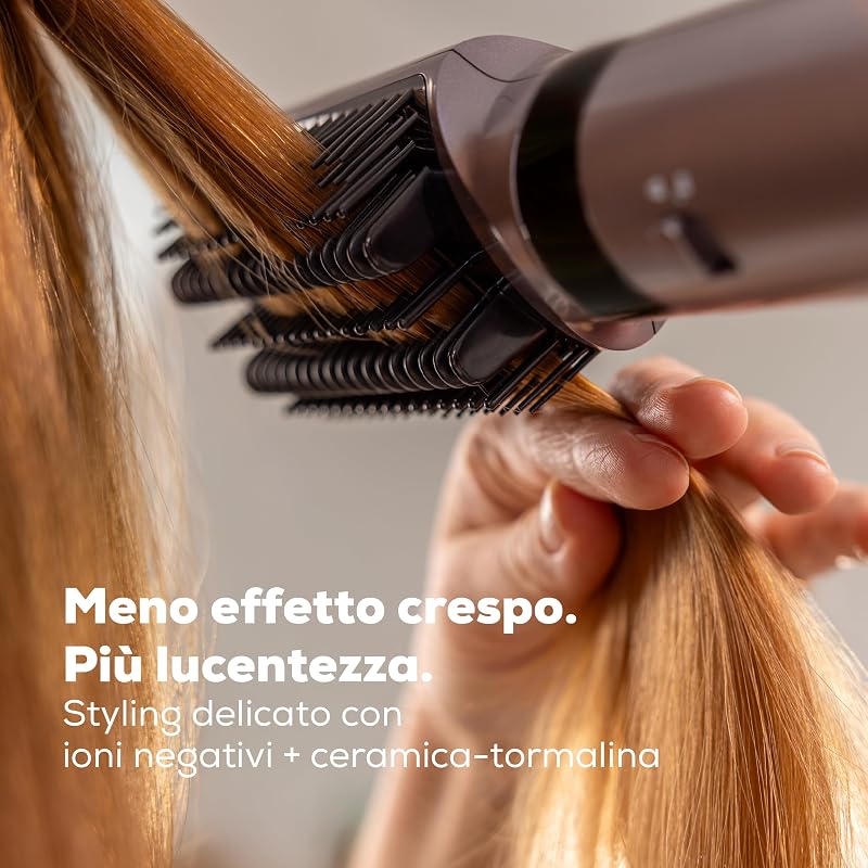 HT 110 Airstyler 5 in 1, Styler multifunzionale per capelli per boccoli, lisciatura e volume, styling delicato per tutti i tipi di capelli, ceramica-tormalina, tecnologia agli ioni, 5 accessori