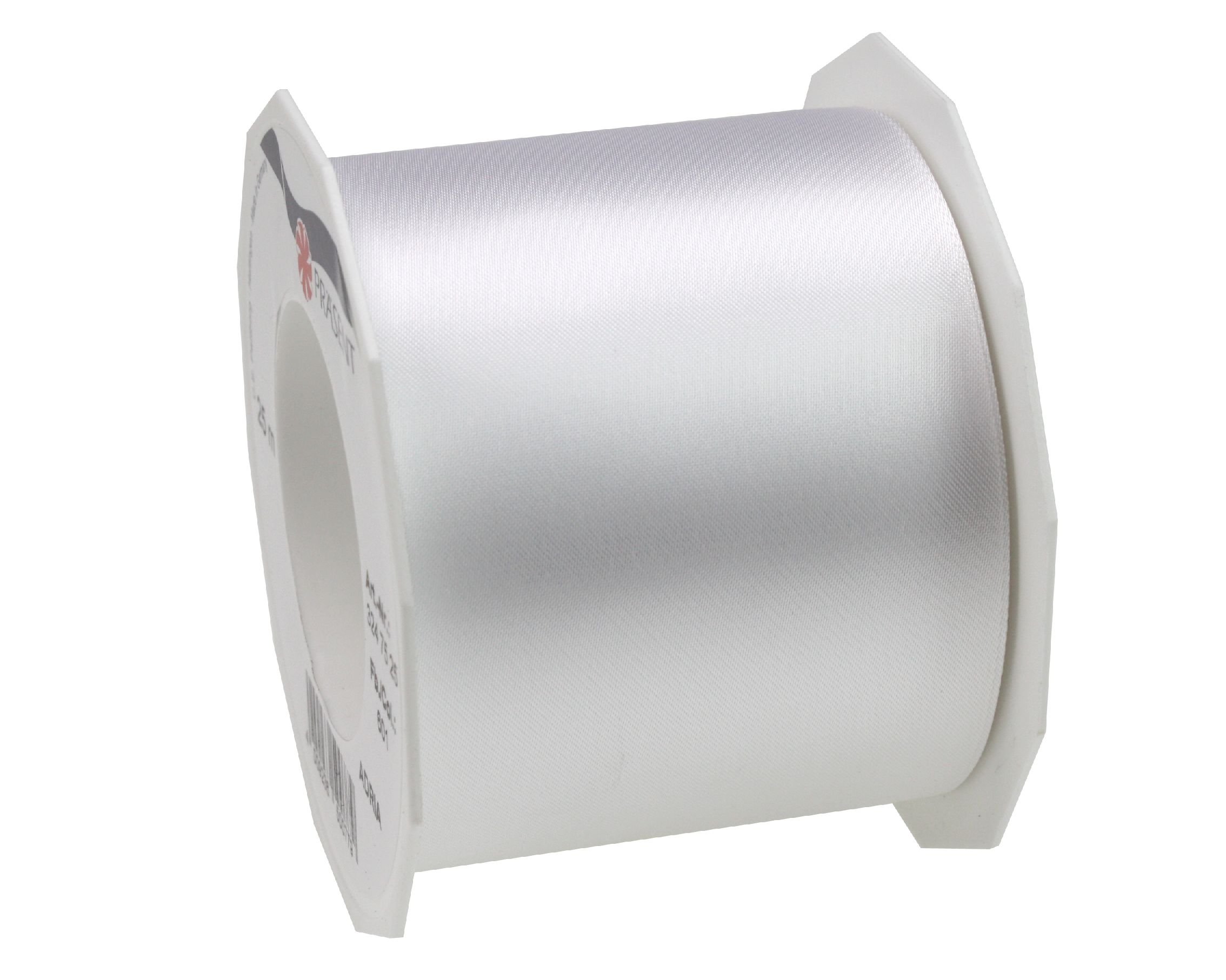 PRÄSENT - Adria Satin Ribbon White 72 mm width, 25 m length