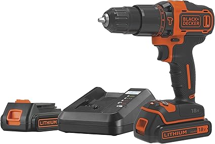 Black Decker Bdchd18k1b2 Qw Perceuse A Percussion Sans Fil 1 Chargeur Et Coffret De Rangement 18v Coffret 2 Batteries Amazon Fr Bricolage