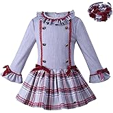 Pettigirl Girls Christmas Winter Long Sleeve Clothes Size 2 3 4 5 6 7 8 Kids Toddler Elegant Holiday Clothing Dresses