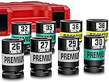 KIRXST 8 Piece 3/4" Drive Impact Socket Set, Metric