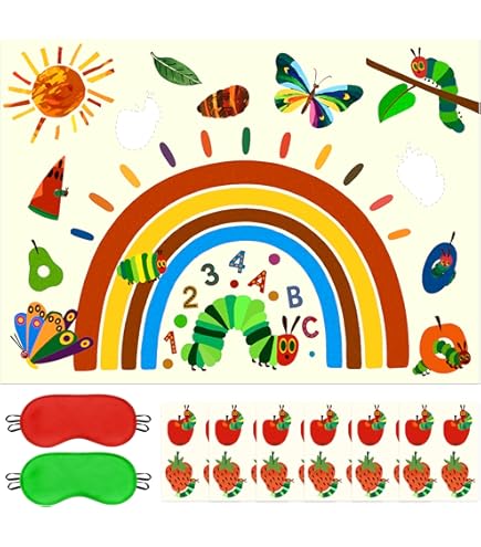 110 Pcs Very Hungry Caterpillar Stickers - Cute Cartoon Insect Decals For Laptops, Waterproof Party Decor