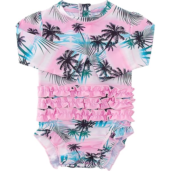 Kavkas Baby Badeanzug Mädchen - One Piece Rash Guard Mit Rüschen 12M-8T