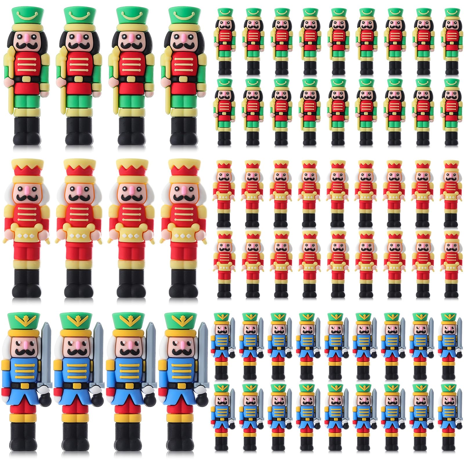 Photo 1 of Chunful 60 Pcs Mini Christmas Nutcrackers Figures Miniature Nutcrackers Nutcracker Soldier Figurines Christmas Decorations for Tree Tabletop Home Collectible Decor Party Favors Gifts(Three Designs)