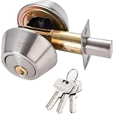Eiqikayo Silver Steel Double-Head Cylinder Deadbolt,keyed 2 Sides | For Front Door &amp; Garage Door, Keyed Exterior &amp; Interior, Heavy Duty Door Lock for Home Security