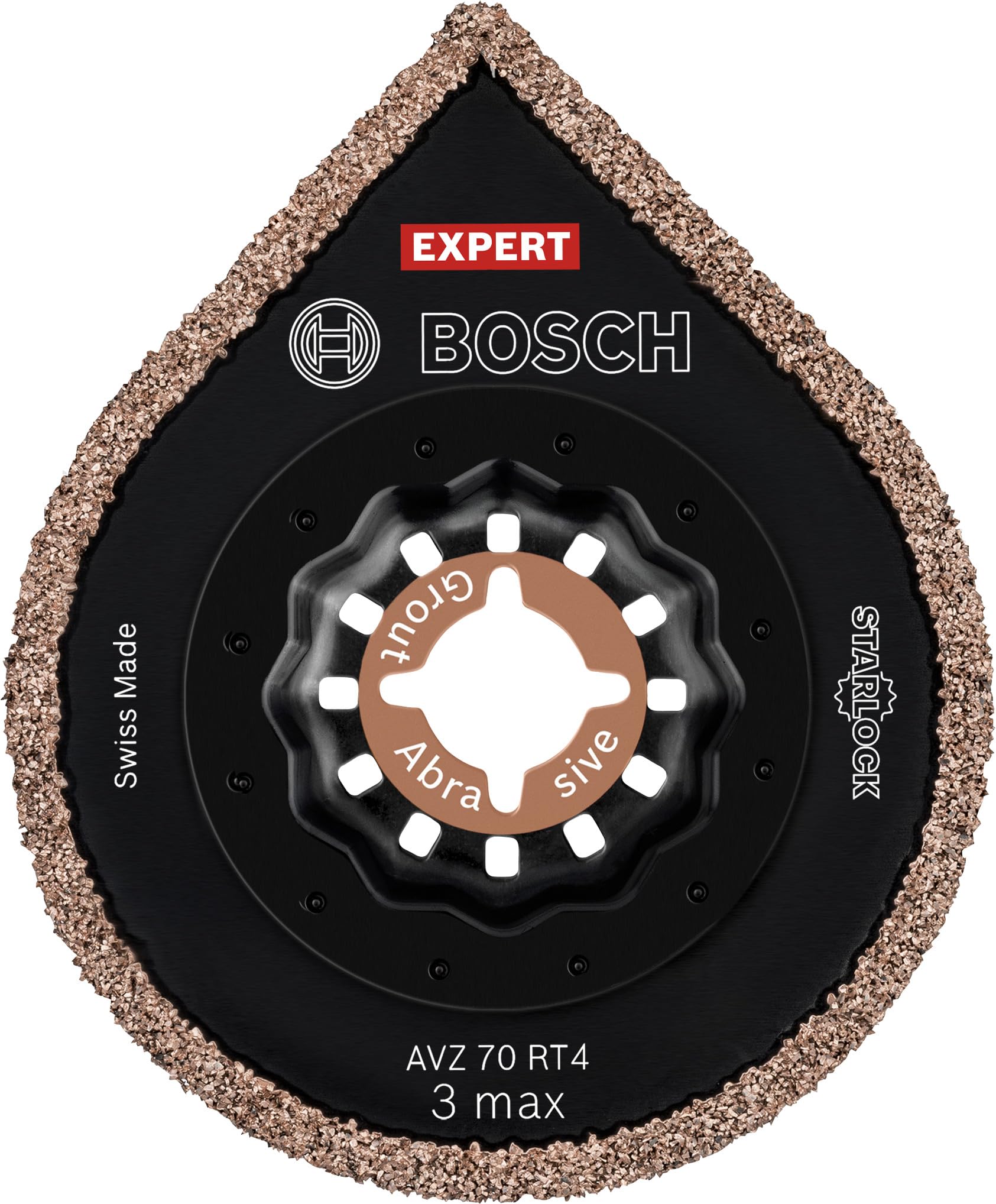 Bosch Professional 10x Expert 3 max AVZ 70 RT4 Multitool Grouting Plates (for Mortar, Ø 70 mm, Accessory Multitool)
