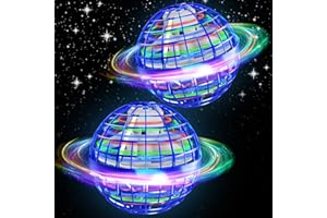 Dhapy 2 Pack Flying Orb Ball Toy, 2025 Hover Ball Fly Fidget Spinner, Magic Boomerang Ball Toy with LED Lights, 360° Rotating