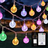YCoisini 56FT Outdoor String Lights, 100 LED Patio Lights with Remote Control, Voice-Activated &amp; Music Sync Mode, 16 Color-Changing Modes, Waterproof for Patio Garden Party Decor